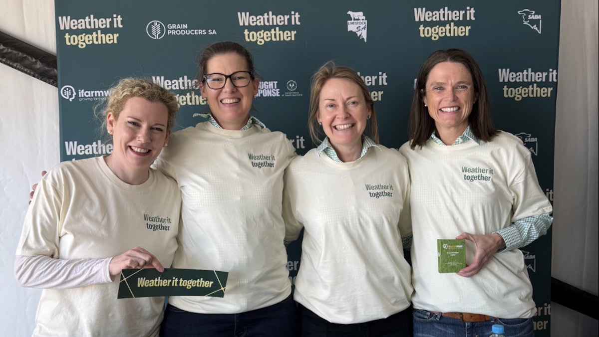 Kate Gunn and Annabel Ottens from the Weather It Together campaign supporting South Australian farmers